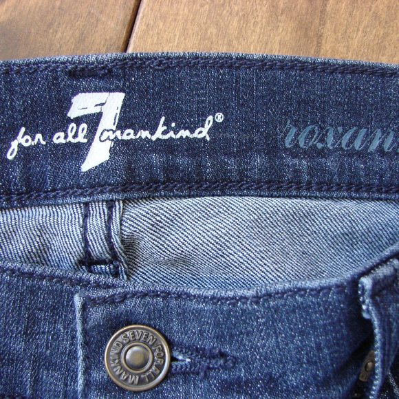 7 For All Mankind Jeans Roxanne Straight Leg Ankle Jeans Stretch Size 25 - Picture 5 of 13